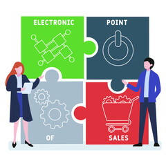 EPOS - Electronic Point of Sales acronym. business concept background. Vector illustration for website banner, marketing materials, business presentation, online advertising