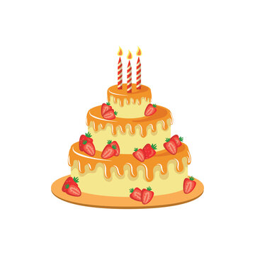 Food cake, birthday cake, illustration design