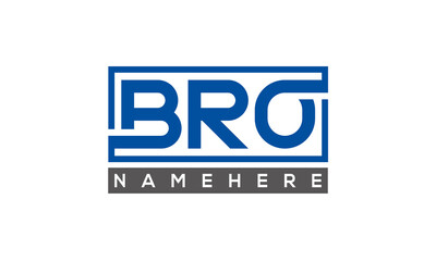 BRO Letters Logo With Rectangle Logo Vector