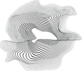 Abstract cloud . Flow lines background . Fluid wavy shape .Striped linear pattern . Music sound wave . Vector illustration