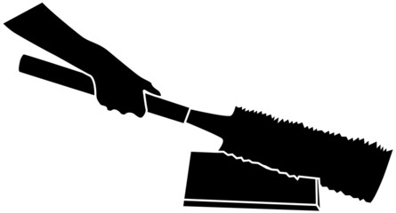 木を切るノコギリのシルエット