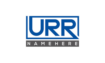 URR Letters Logo With Rectangle Logo Vector