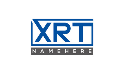 XRT Letters Logo With Rectangle Logo Vector