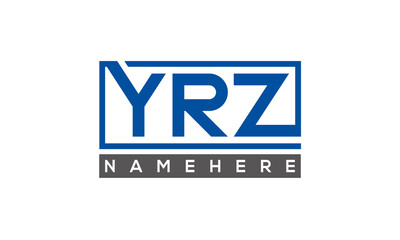 YRZ Letters Logo With Rectangle Logo Vector