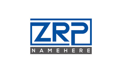 ZRP Letters Logo With Rectangle Logo Vector