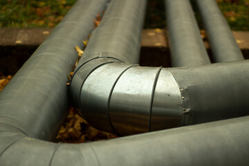 Bending of pipes. Industrial stainless steel pipes. Industry details.
