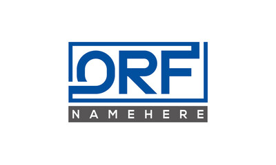 ORF Letters Logo With Rectangle Logo Vector