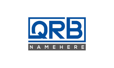 QRB Letters Logo With Rectangle Logo Vector