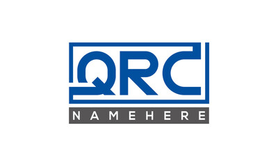 QRC Letters Logo With Rectangle Logo Vector