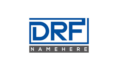 DRF Letters Logo With Rectangle Logo Vector