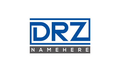 DRZ Letters Logo With Rectangle Logo Vector