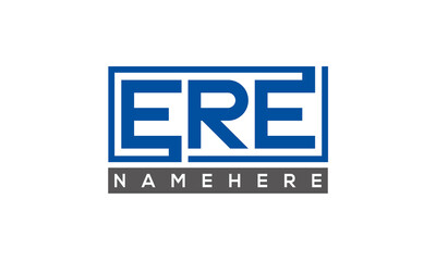 ERE Letters Logo With Rectangle Logo Vector