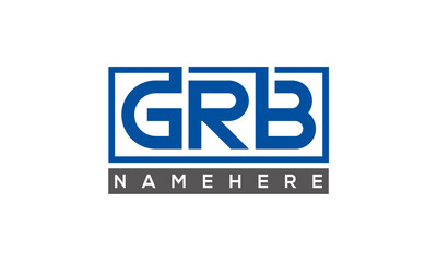GRB Letters Logo With Rectangle Logo Vector - obrazy, fototapety, plakaty