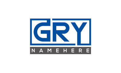 GRY Letters Logo With Rectangle Logo Vector