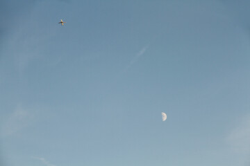 moon and airplane