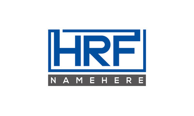 HRF Letters Logo With Rectangle Logo Vector