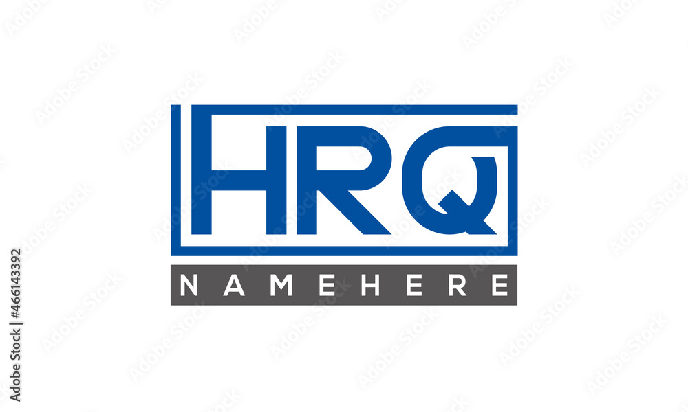 Sticker hrq letters logo with rectangle logo vector