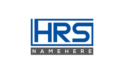 HRS Letters Logo With Rectangle Logo Vector