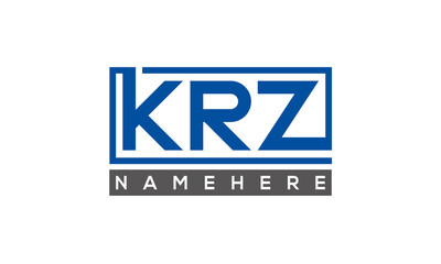 KRZ Letters Logo With Rectangle Logo Vector