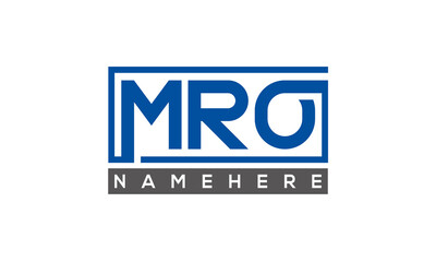MRO Letters Logo With Rectangle Logo Vector - obrazy, fototapety, plakaty