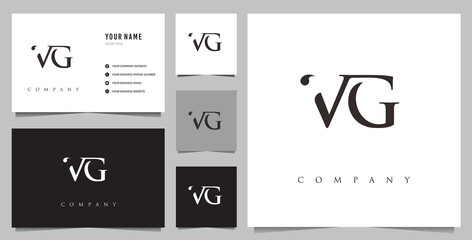 Fototapeta na wymiar initial VG logo and business card