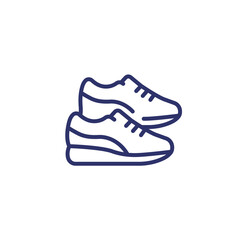 Running shoes, trainers or sneakers line icon