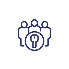 tenants, people and a key line icon