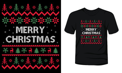 "Merry Christmas" Christmas merchandise designs. Holiday decor with Xmas tree, Santa, gingerbread texts, and ornaments.
