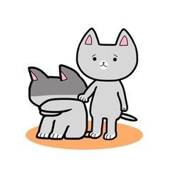 落ち込む励ます猫さん