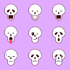 set of skull face