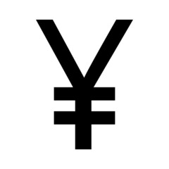 Fototapeta premium Japanese yen symbol. Currency yuan black sign. Vector isolated on white