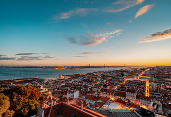 Sunset over Lisbon, seen from the Castelo St. Jorge viewpoint