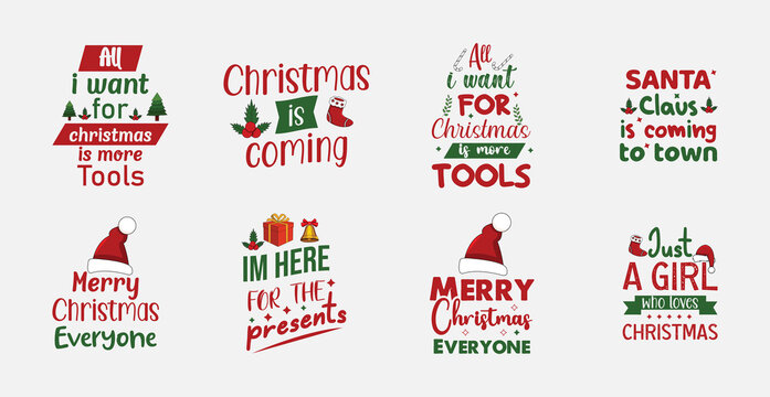 Merry Christmas typography collection. Good for t-shirt, mug, gift and other printing.