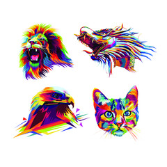 Obraz premium Set of Colorful Animal illustration