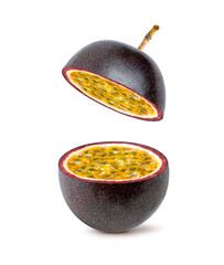 Passion fruit on white