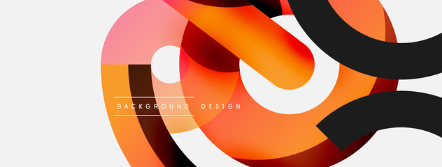 Round shapes circles and other geometric forms. Vector illustration for wallpaper banner background card or landing page