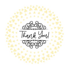 Thank You Card. Hand Written Lettering for Title, Heading, Photo Overlay, Wedding Invitation, Thank You Message