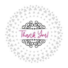 Thank You Card. Hand Written Lettering for Title, Heading, Photo Overlay, Wedding Invitation, Thank You Message