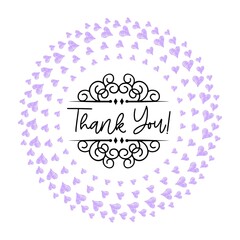 Thank You Card. Hand Written Lettering for Title, Heading, Photo Overlay, Wedding Invitation, Thank You Message