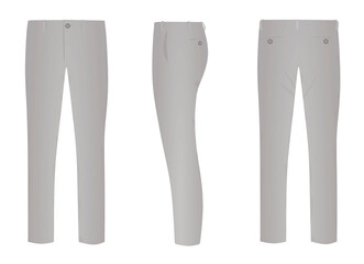 Grey chino pants. vector illustration