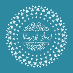 Thank You Card. Hand Written Lettering for Title, Heading, Photo Overlay, Wedding Invitation, Thank You Message