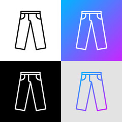 Pants thin line icon. Modern vector illustration of apparel.