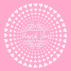 Thank You Card. Hand Written Lettering for Title, Heading, Photo Overlay, Wedding Invitation, Thank You Message