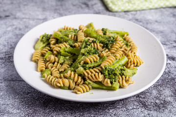 Pasta with broccoli. Healthy and tasty lunch idea.