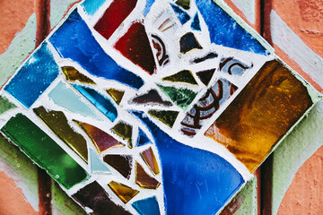Vitraux colorés aux motifs abstraits - Arrière plan décoratif aux couleurs vives