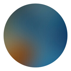 Lo-fi nostalgia grainy gradient texture. Orange fuzzy background. Abstract spray texture. Blue undertone gradient. Foggy minimalist backdrop. Circle blurry background. Textured noise. Smooth backdrop.