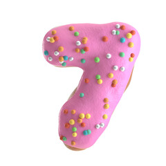 Creative art alphabet of donuts,3d rendering. Cartoon bakery sweet tasty font. Pink letters and numbers,Birthday party celebration.
