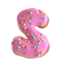 Creative art alphabet of donuts,3d rendering. Cartoon bakery sweet tasty font. Pink letters and numbers,Birthday party celebration.