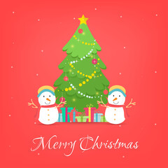 Fototapeta na wymiar Christmas tree with gift boxes. Merry Christmas and Happy new year decoration. Vector illustration.