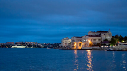 Fototapeta na wymiar Seascape with a view of the city. Sevastopol, Crimea